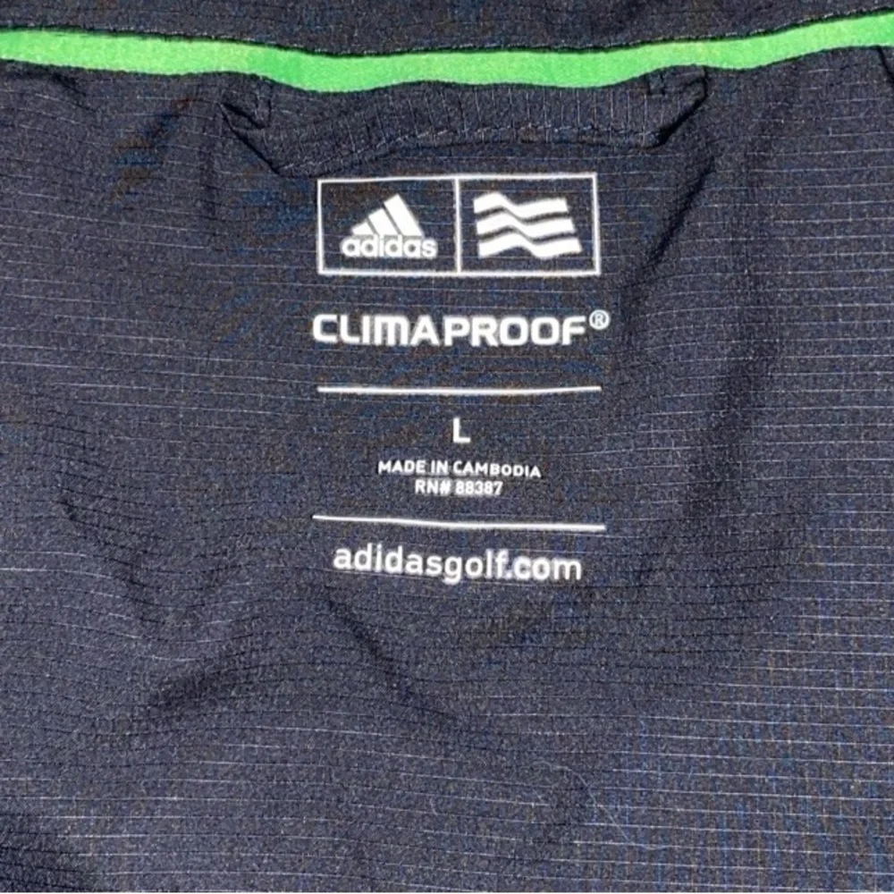 Adidas‎ Golf Climaproof Wind Vest Black Woman’s L Zip Up Zippered Pockets